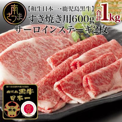 ふるさと納税 南さつま市 5等級 サーロインステーキ2枚・すきやき用600g JA食肉かごしま