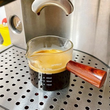 意式濃縮咖啡杯帶手柄咖啡萃取盎司刻度杯調奶茶杯shot杯小奶盅