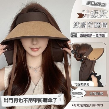 【台灣出貨】夏季防曬帽 遮陽帽女 護頸防紫外線摺疊遮陽帽 大帽檐 戶外草編空頂防曬帽 度假風 平頂式 編織 大草帽