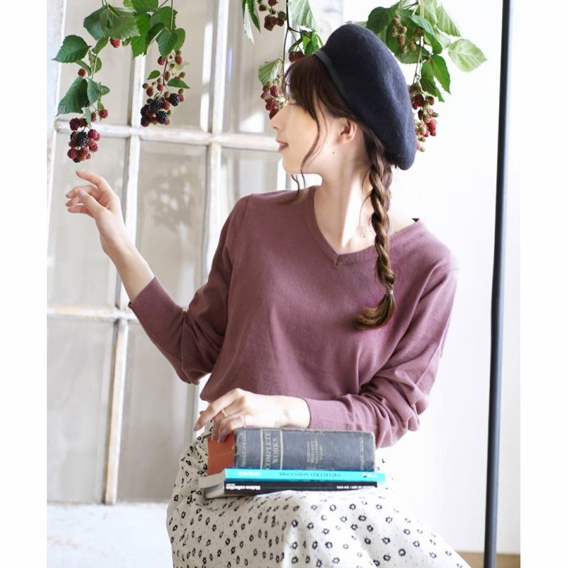 オーディナリー コットンニット セーター レディース パープル系2 通販 Lineポイント最大get Lineショッピング