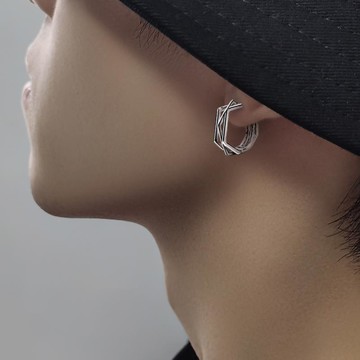 免運🔮耳環男銀色高級感潮流個性男款簡約單隻耳圈氣質痞帥男生耳釘耳飾抗過敏耳環 耳針 耳圈 耳釘 耳扣 耳夾 耳饰 男士