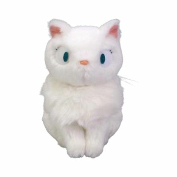 真愛日本 經典 亮絨絨毛娃 M 白貓 莉莉 坐姿 魔女宅急便 宮崎駿 吉卜力 娃娃 布偶