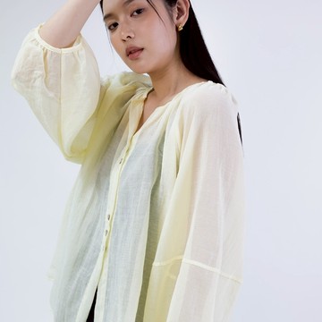 Merite｜寬鬆開襟貝殼釦防曬襯衫｜三色任選｜淺黃｜白色｜天藍