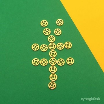 🔥臺灣出貨🔥新品古法亮金小銅錢亞金鍍金DIY編織材料古風自製首飾手鏈戒指配件diy DJVR