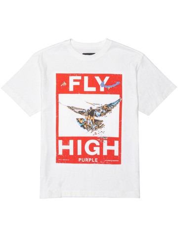 Purple Brand - graphic-print cotton T-shirt - men - Cotton - L - White