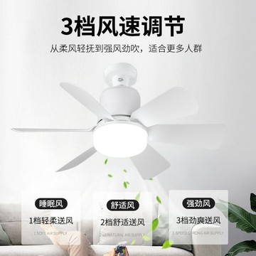 可拆卸E27吸頂風扇燈 餐廳臥室拔插式帶燈小吊扇 LED風扇燈