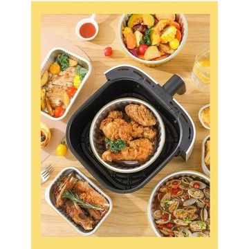 錫紙盒空氣炸鍋烤盤一次性外賣打包盒鋁箔飯盒家用烤箱燒烤烘焙碗