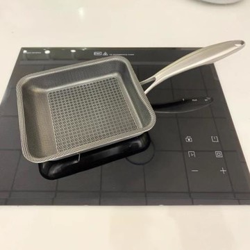 日式玉子燒平底小煎鍋304三層鋼不銹鋼加厚方形鍋煎蛋鍋厚蛋燒鍋