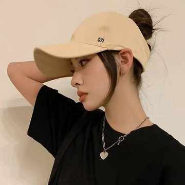 棒球帽網紅後空馬尾棒球帽 女款透氣遮陽帽 可扎高馬尾百搭棒球帽