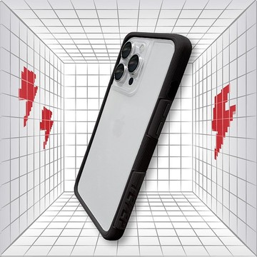 送品牌掛繩 iPhone 14系列 EPI 水波紋抗污防摔手機殼-純黑