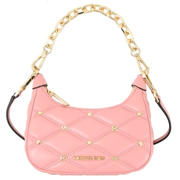 MICHAEL KORS CORA 個性鉚釘裝飾迷你兩用鍊帶包.粉
