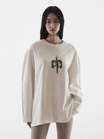 6:19 Cross Over Fit Long Sleeve Natural Cotton T-Shirt