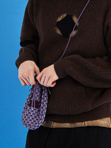 Mesh Knit String Bag_Purple