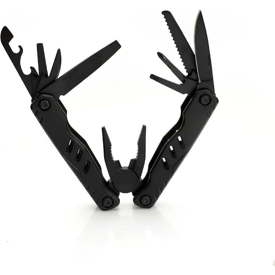 All In One Tool Multi-tool 13-in-1 Multitool Needle Nose Plier  Stripper  Wire Cutter Bottle Opener  Can Lifter Cross Screwdriver Saw Blade For Out