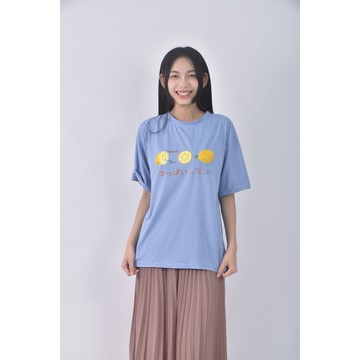 (L) 檸檬藍色短袖上衣二手衣