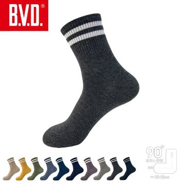 【BVD】3/4雙條直角女襪-深麻灰(B562韓系穿搭襪/中筒/襪子)