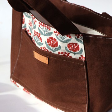 【MY HANDMADE】復古小花提袋 l 日本棉布、帆布 l 手工車縫