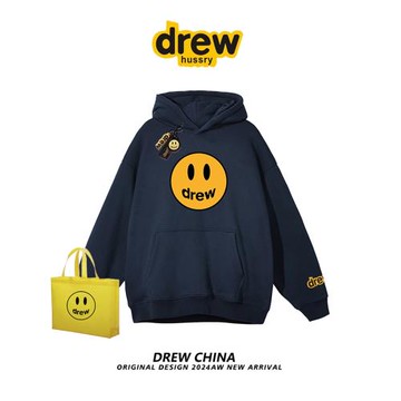 drew笑臉潮牌經典款重磅連帽衛衣男女情侶美式寬松秋冬加絨外套潮