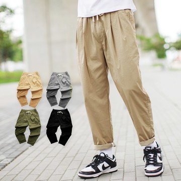 【NB1474J】日系防撕裂素面寬版休閒褲繭形寬褲工裝褲(CS9526)