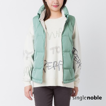 獨身貴族 休閒百搭粉綠色系羽絨背心外套(1色)