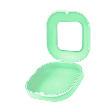 外出透氣攜帶盒 含鏡子 新款 馬卡龍色 磁吸款 ABS材質 90*83*30mm  山嵐綠  1個