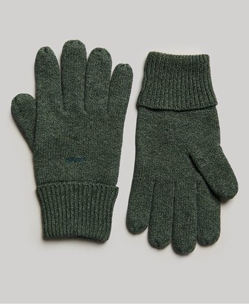 Superdry Men's Men's Vintage Logo Gloves Green / Khaki Grit - Size: 1SIZE