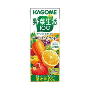 KAGOME可果美 野菜生活100-胡蘿蔔與柳橙綜合蔬果汁 200ml