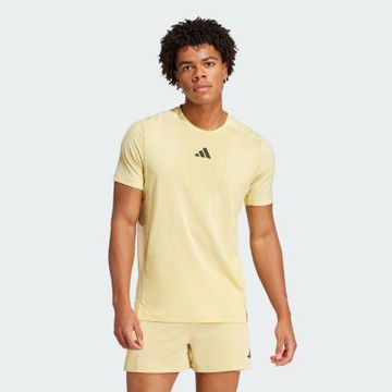ADIDAS 愛迪達 阿迪達斯 男 短袖上衣-黃色系-AIRCHILL TEE-JI8195