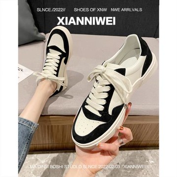 德訓鞋女2025新款春季百搭休閑運動板鞋老爹鞋厚底ins爆款小白鞋