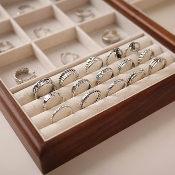 [全純銀.戒指] 全純銀戒指(多款) 可甜可鹹【UME】食指適用 洗手可戴 S925純銀戒指/戒圍可調