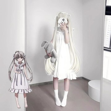 【限時下殺】春日野穹幼年cos服可愛甜妹軟妹常服白色連衣裙Lolita可外穿4fjw