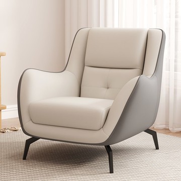 免運 開立發票 沙發椅 北歐單人沙發設計師洽談休閑小戶型PU皮大堂客廳北歐賴人椅沙發 快速出貨