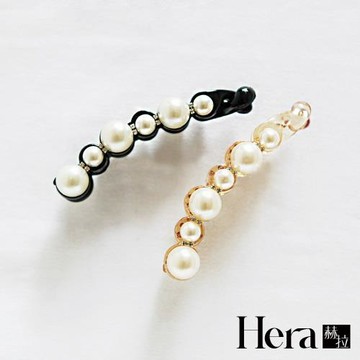 【HERA赫拉】 韓款排鑽珍珠馬尾夾兩入組