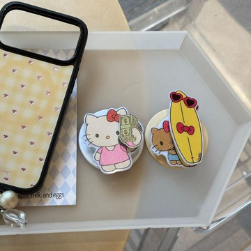 蝴蝶結衝浪板轉轉kitty支架適用magsafe磁吸手機殼桌面懶人神器