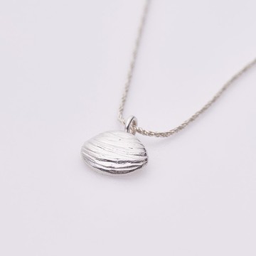 蛤仔純銀長項鍊 silver clam shell necklace