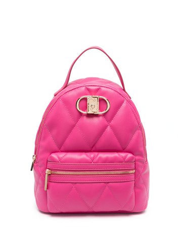 LIU JO - logo-plaque quilted backpack - women - Polyester/Polyester/Polyurethane Resin - One Size - Pink