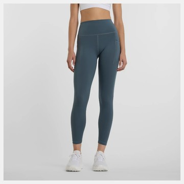 【NEW BALANCE】緊身長褲 女款 運動褲 瑜珈 高腰 美規 綠 WP51268GT