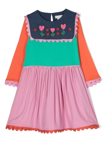 Stella McCartney Kids - colour-block dress - kids - Viscose/Polyester - 3 - Green