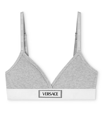 Bralette a coste con logo 90s vintage-4