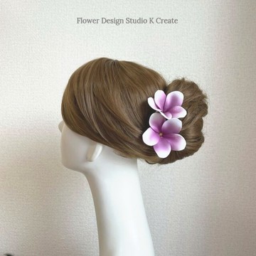 婚禮&Hula Dance 必備♡雞蛋花 U 型髮簪 1 件 (紫色:1 支) 紫色 雞蛋花 髮飾 Hula Dance