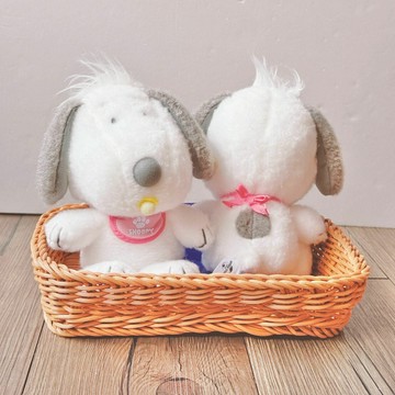 真愛日本 史努比 SNOOPY 環球限定 嬰兒圍兜 絨毛沙包娃 娃娃 布偶 玩偶