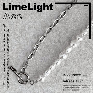 ☆LimeLight☆ 高級感 / 巴洛克 / 韓風 / 鐵鍊 / 一字扣 / 百搭 / 珍珠 飾品 鈦鋼 項鍊 27