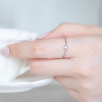 拉長石925純銀蛋糕爪鑲戒指