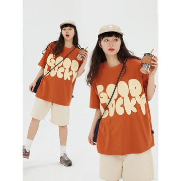 江南先生NewJNXS日系CityBoy好運印花短袖T恤夏潮牌寬松情侶半袖