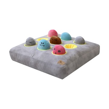 DEOPLLAE PET 寵物嗅聞墊組，打地鼠造型，灰色，嗅聞墊1入 + 表情小球7入  1組  50 x 50 x 10cm