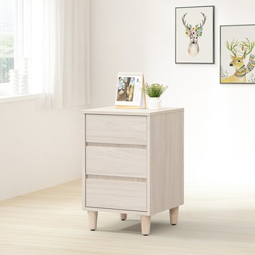 【直人木業】SWEET極簡風白榆木40公分立式三抽櫃｜APP結帳再賺4%點數#小宅收納