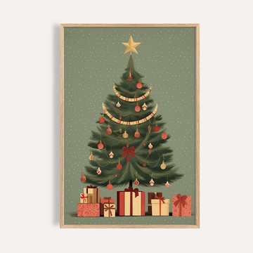 歡樂耶誕風格 / 經典聖誕樹 節慶掛畫 海報 無框畫