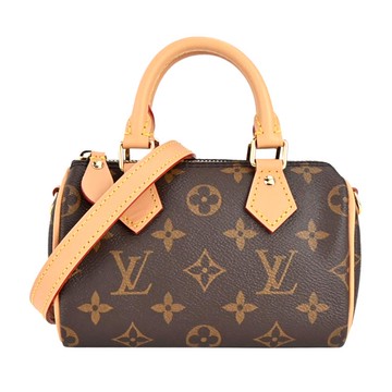 Louis Vuitton 經典 NANO SPEEDY帆布手提/斜背波士頓包（卡其）_廠商直送