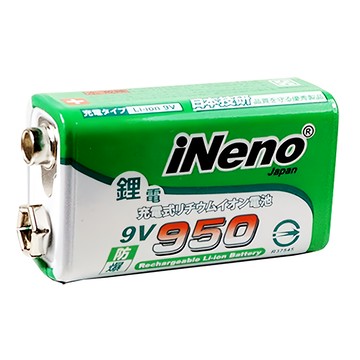 iNeno 艾耐諾 9V 950 高效能防爆角型可充式鋰電池  1個  1入