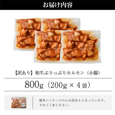 ふるさと納税 越前町 黒毛和牛 ぷりっぷりのホルモン 特製タレ味付き800g(200g×4袋) 小分け包装